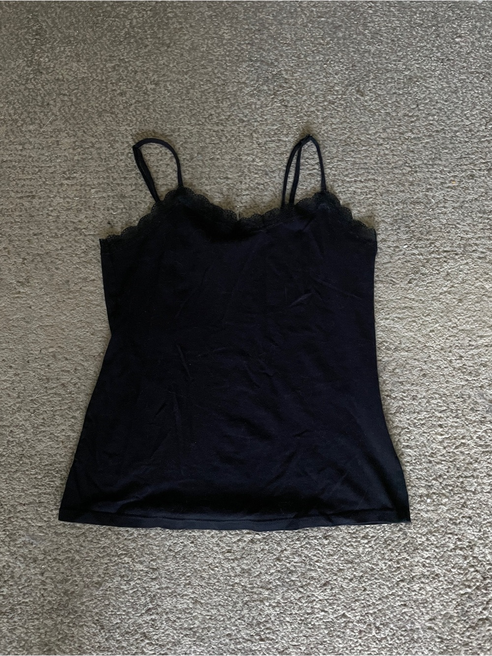Black lace camisole top